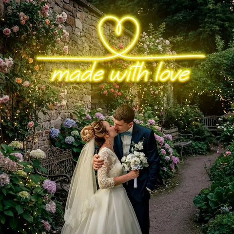 Made With Love 2 Wedding Led Neon Sign Light