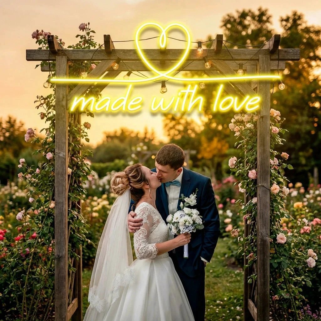 Made With Love 2 Wedding Led Neon Sign Light