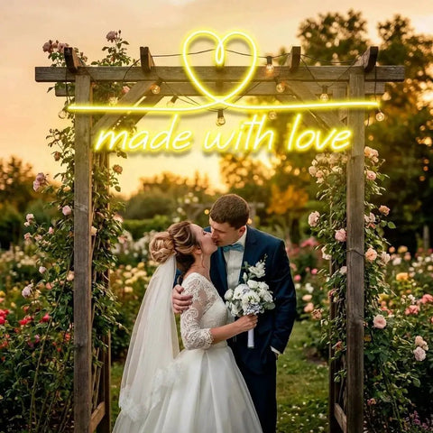 Made With Love 2 Wedding Led Neon Sign Light