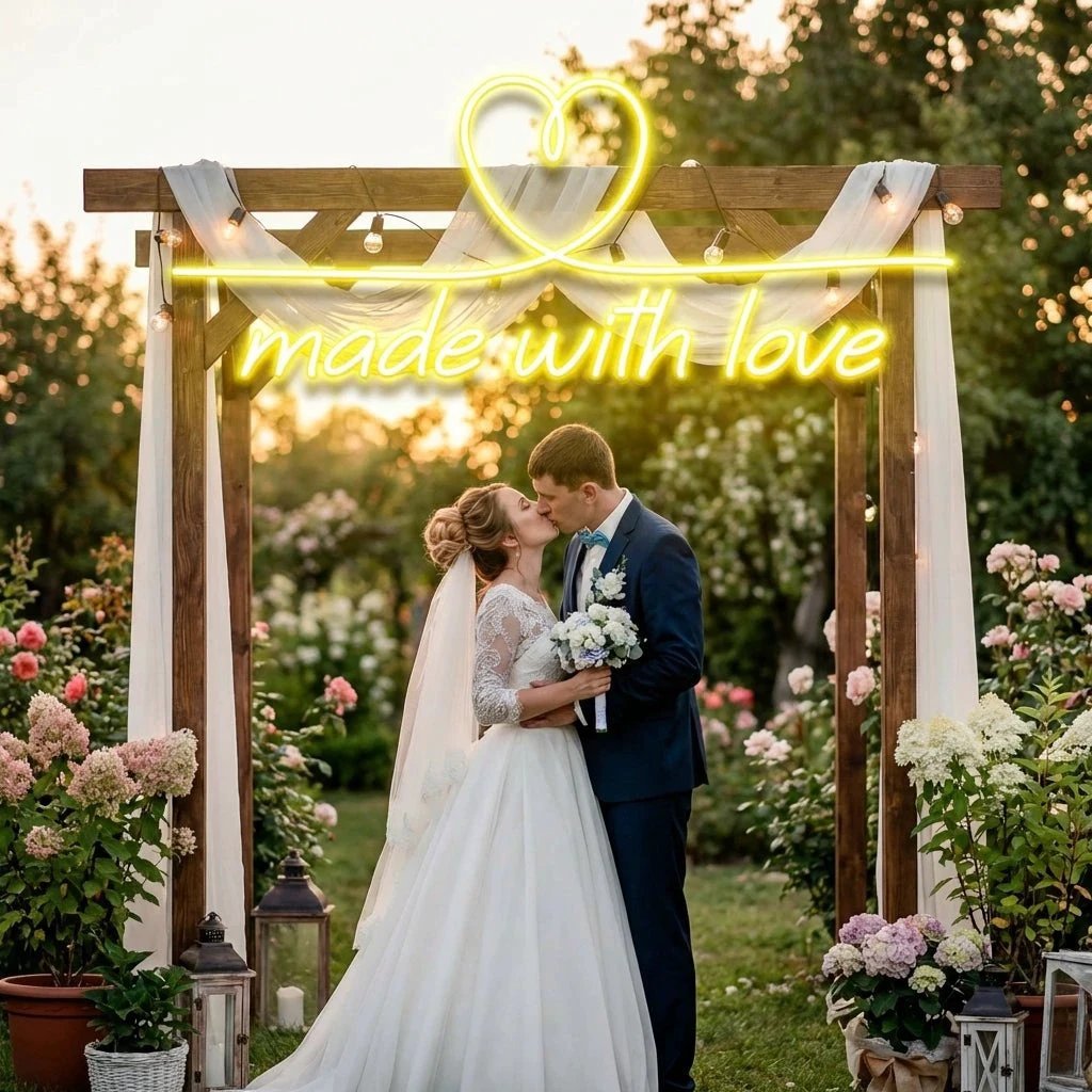 Made With Love 2 Wedding Led Neon Sign Light