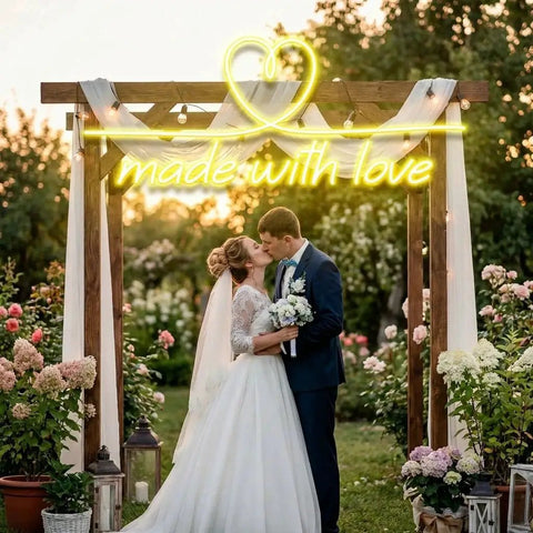 Made With Love 2 Wedding Led Neon Sign Light