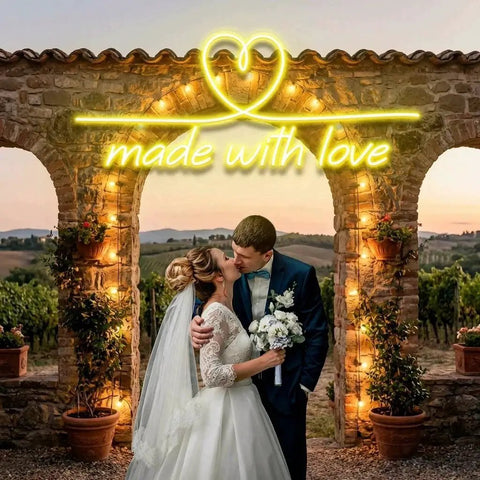 Made With Love 2 Wedding Led Neon Sign Light
