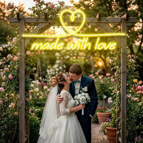 Made With Love 2 Wedding Led Neon Sign Light