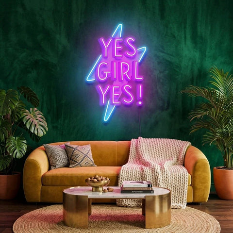 Yes Girl Yes Artwork Led Neon Sign Light
