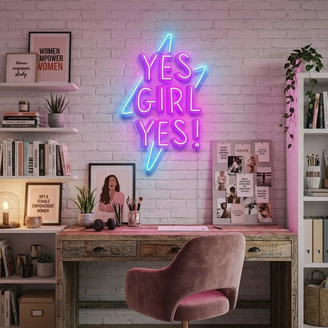 Yes Girl Yes Artwork Led Neon Sign Light