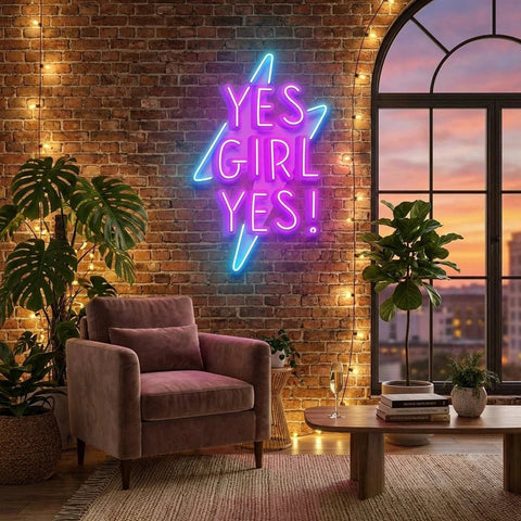 Yes Girl Yes Artwork Led Neon Sign Light