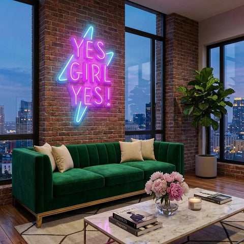 Yes Girl Yes Artwork Led Neon Sign Light