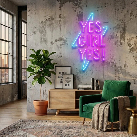 Yes Girl Yes Artwork Led Neon Sign Light