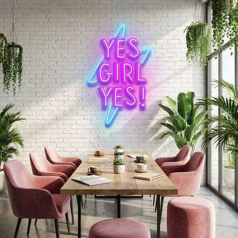 Yes Girl Yes Artwork Led Neon Sign Light
