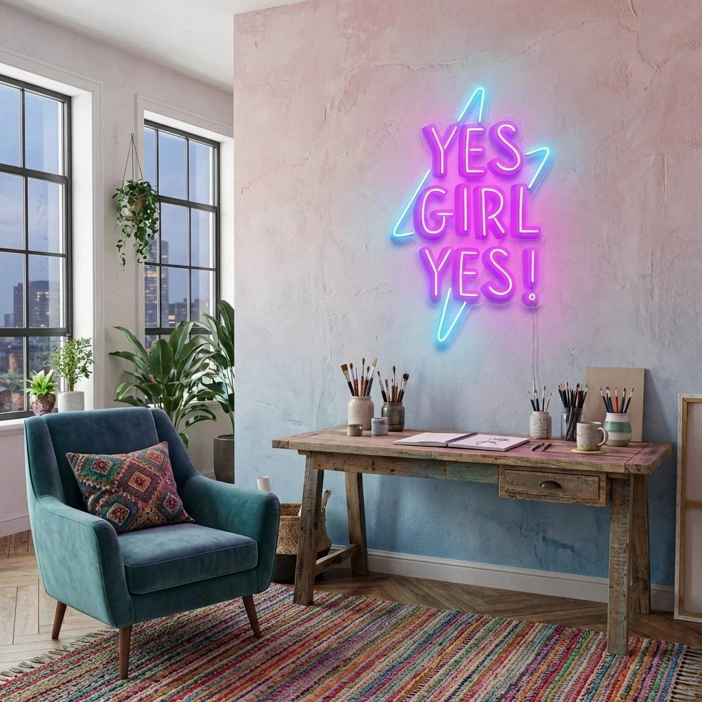 Yes Girl Yes Artwork Led Neon Sign Light