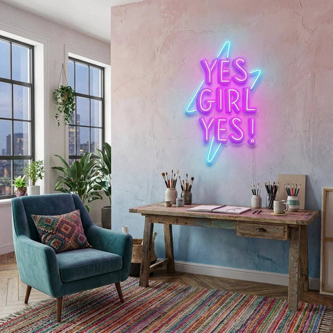 Yes Girl Yes Artwork Led Neon Sign Light