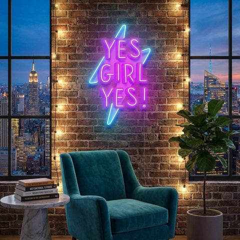 Yes Girl Yes Artwork Led Neon Sign Light