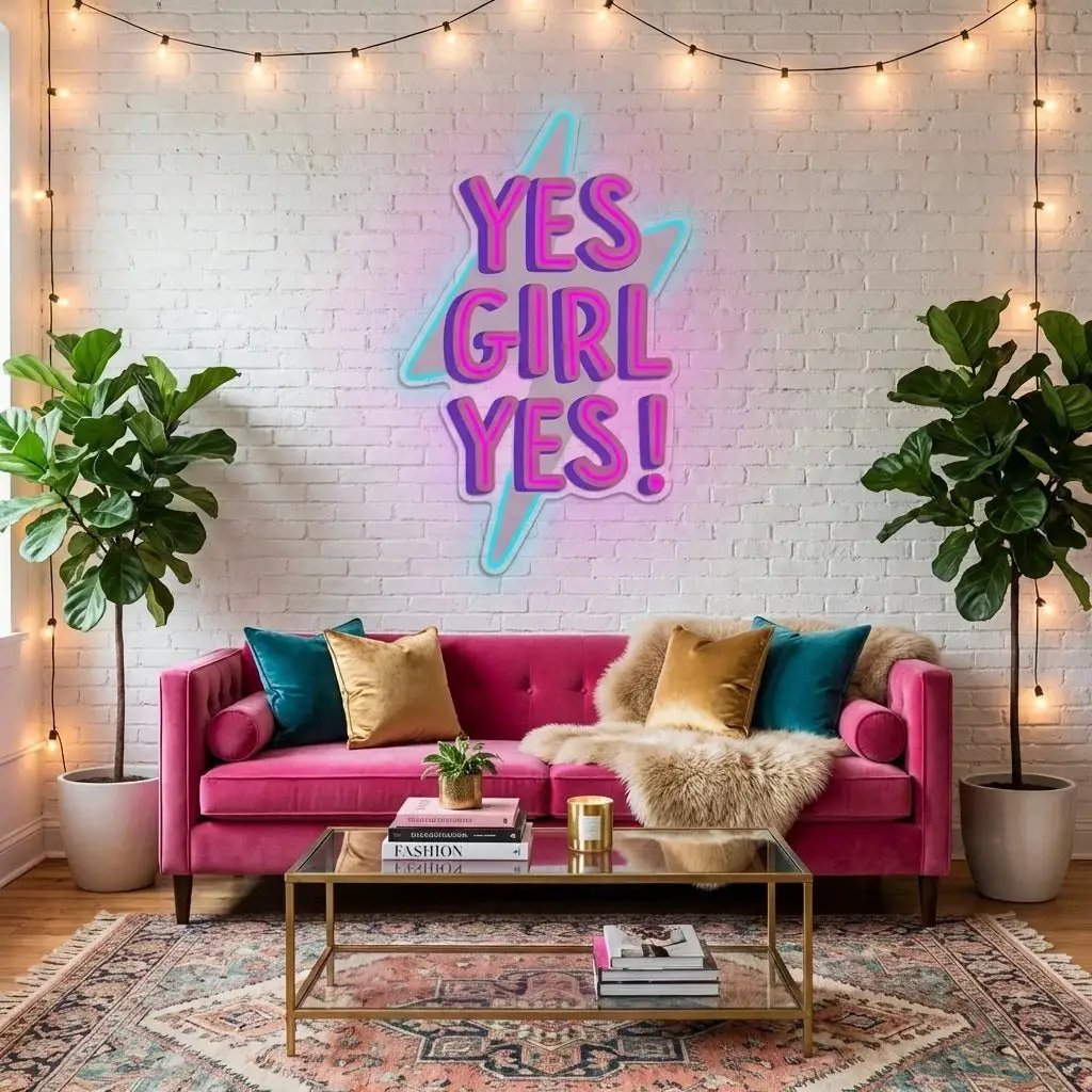Yes Girl Yes Artwork Led Neon Sign Light
