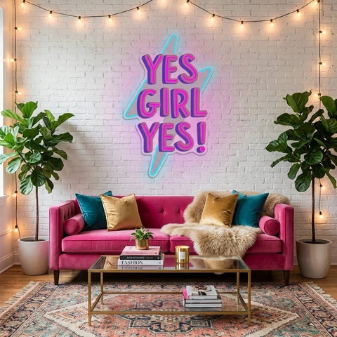 Yes Girl Yes Artwork Led Neon Sign Light