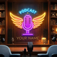 Custom Name Podcast LED Neon Light - Custom Artwork for Studio Decor
