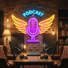 Custom Name Podcast LED Neon Light - Custom Artwork for Studio Decor