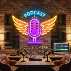 Custom Name Podcast LED Neon Light - Custom Artwork for Studio Decor