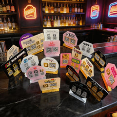 Custom Double QR Code Hexagon Stand Layout A