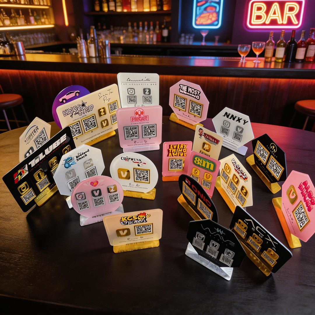 Custom Single QR Code Octagon Stand