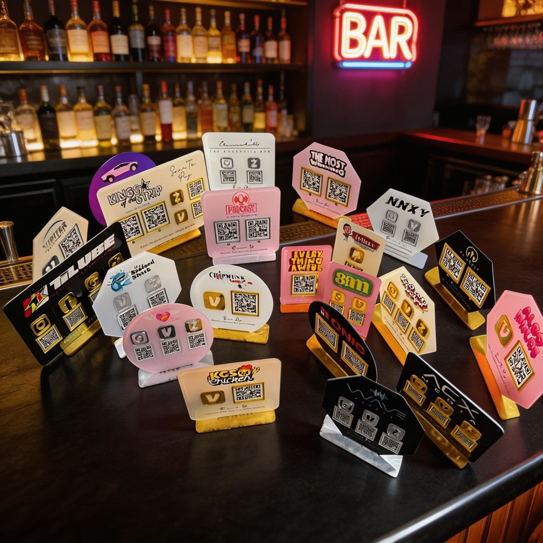 Custom Triple QR Code Square Stand