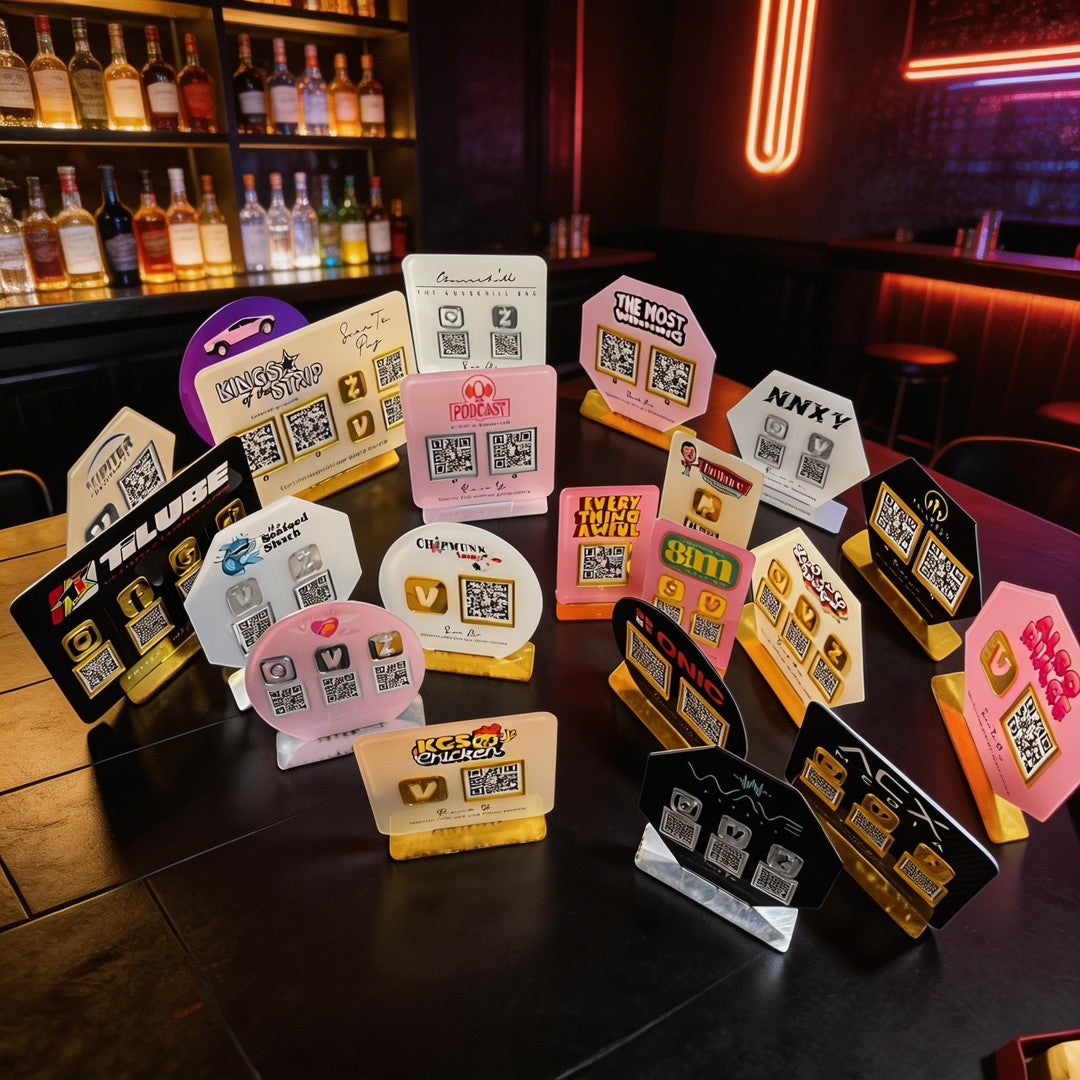 Custom Multi QR Code Hexagon Stand