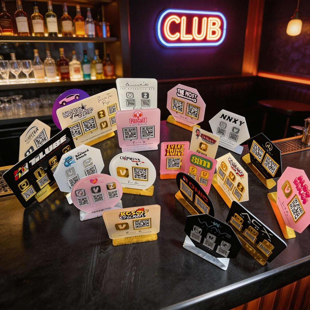 Custom Single QR Code Vertical Rectangle Stand